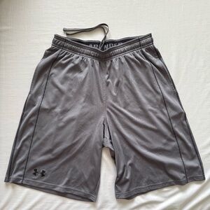 Under Armour Athletic Shorts (Gray, Mens M)
